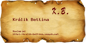 Králik Bettina névjegykártya